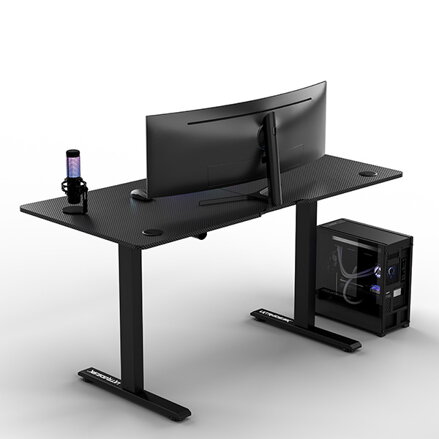 ULTRADESK Herní stůl LEVEL V2, 140x68cm, 72-117cm, elektricky nastavitelná výška, bez podložky