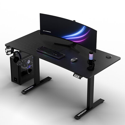 ULTRADESK Herní stůl LEVEL V2, 140x68cm, 72-117cm, elektricky nastavitelná výška, bez podložky