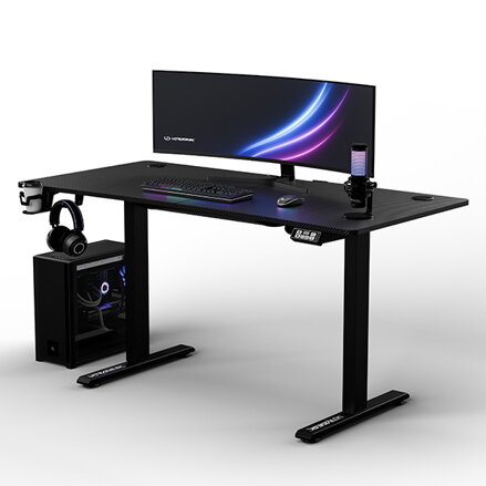 ULTRADESK Herní stůl LEVEL V2, 140x68cm, 72-117cm, elektricky nastavitelná výška, bez podložky