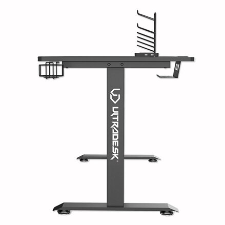 ULTRADESK Herní stůl MOMENTUM - Black, 152,5x70 cm, 75,5 cm, s XXL podložkou pod myš, držák sluchátek, nápojů, mobilu