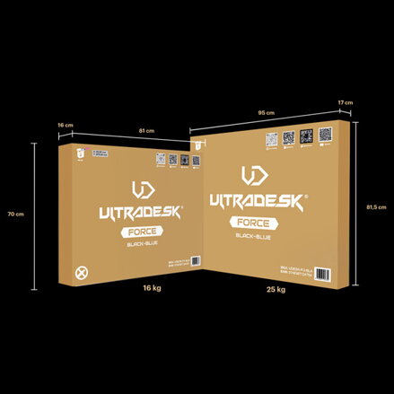 ULTRADESK Herní stůl FORCE - bílý, 166x70 cm, 76.5 cm, s XXL podložkou pod myš, držák sluchátek i nápojů, RGB podsvícení