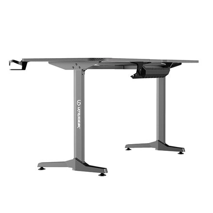 ULTRADESK Herní stůl FRAG XXL GOLD, 160 x 75 cm, 75 cm, držák nápojů a sluchátek, stojan BEAM, s celoplošnou XXL podložkou pod myš