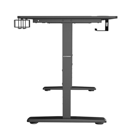 ULTRADESK Herní stůl Ultradesk CRUISER BLACK, 160x70 cm, 66-82 cm, držák sluchátek, 3 otvory pro kabely, výškově nastavitelný, s X