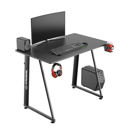 ULTRADESK Herní stůl ENTER V2, 100x60 cm, 75cm, s držákem na sluchátka a pití, kompaktní velikost