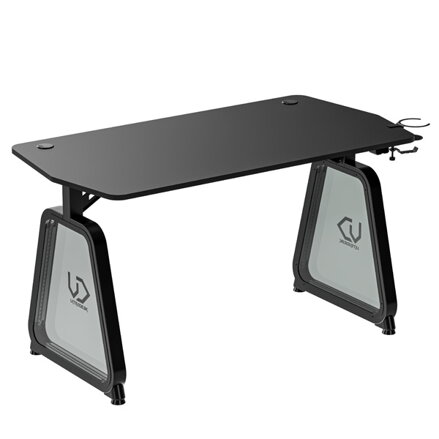 ULTRADESK Herní stůl BOOSTER, 136x70,5 cm, 75 cm, RGB podsvícení, držák sluchátek i nápojů
