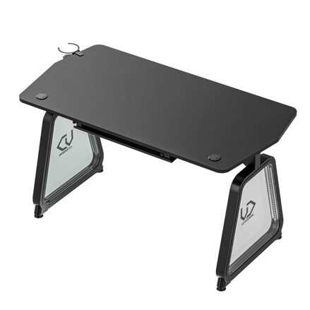 ULTRADESK Herní stůl BOOSTER, 136x70,5 cm, 75 cm, RGB podsvícení, držák sluchátek i nápojů