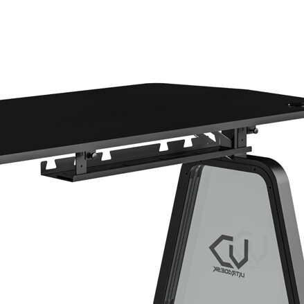 ULTRADESK Herní stůl BOOSTER, 136x70,5 cm, 75 cm, RGB podsvícení, držák sluchátek i nápojů