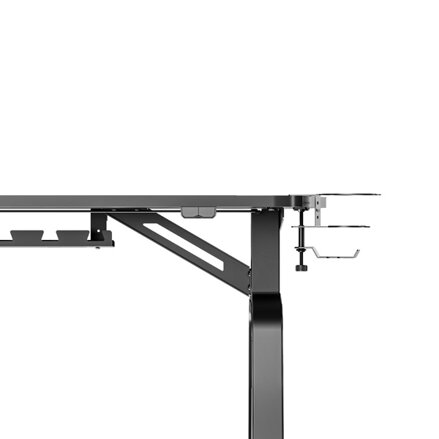 ULTRADESK Herní stůl BOOSTER, 136x70,5 cm, 75 cm, RGB podsvícení, držák sluchátek i nápojů