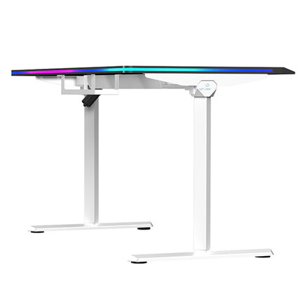 ULTRADESK Herní stůl QUEST, 140x70cm, 72-120cm, bílá-černá