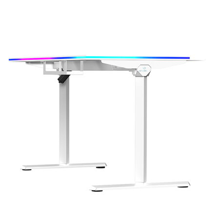 ULTRADESK Herní stůl QUEST, 140x70cm, 72-120cm, bílá-bílá
