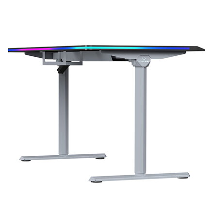 ULTRADESK Herní stůl QUEST, 140x70cm, 72-120cm, šedá-černá