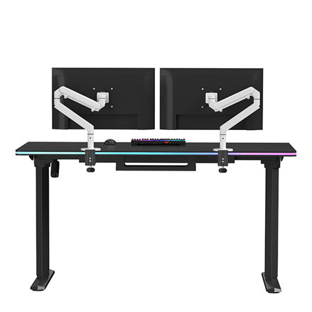 ULTRADESK Herní stůl QUEST, 140x70cm, 72-120cm, černá-černá