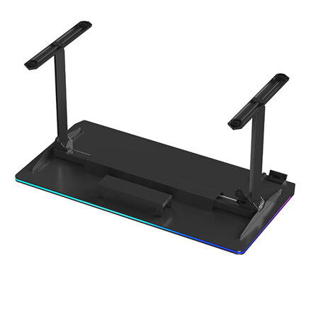 ULTRADESK Herní stůl QUEST, 140x70cm, 72-120cm, černá-černá