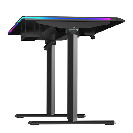 ULTRADESK Herní stůl QUEST, 140x70cm, 72-120cm, černá-černá
