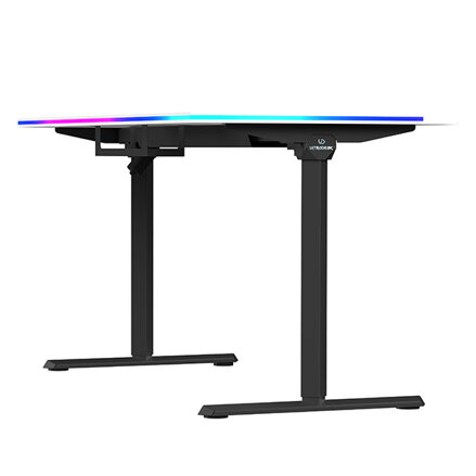 ULTRADESK Herní stůl QUEST, 140x70cm, 72-120cm, černá-bílá