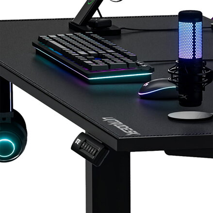 ULTRADESK Herní stůl VORTEX, 140,5x70cm, 72-122cm, černý