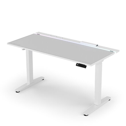 ULTRADESK Herní stůl VORTEX, 140,5x70cm, 72-122cm, bílý