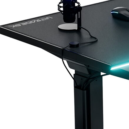 ULTRADESK Herní stůl VORTEX, 140,5x70cm, 72-122cm, bílý