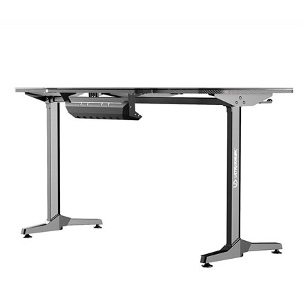 ULTRADESK Herní stůl FRAG - BLACK, 140x66 cm, 76 cm, s XXL podložkou pod myš, s ultradesk BEAM, držák sluchátek i nápojů