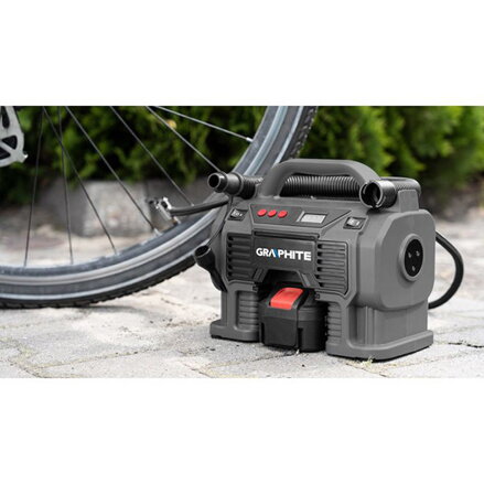 Graphite Aku kompresor 1640g, 12V, max. 11 barů
