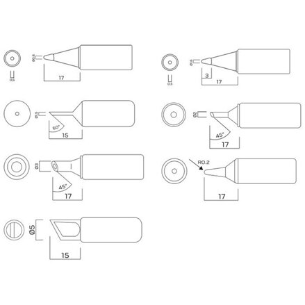 Sada pájecích hrotů NEO TOOLS Páječky, 7 druhů hrotů, ocel, všestranné aplikce