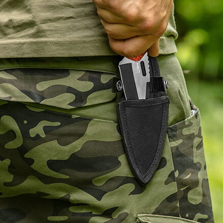 Neo Tools Taktický nůž, nerezová ocel, 20mm, 9mm, pazourek v rukojeti