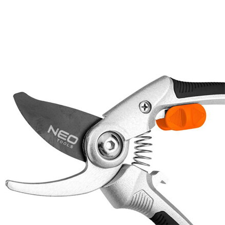 Neo Tools Zahradní nůžky, průměr řezu 20mm, délka 210mm, délka čepele 46mm, ocelová čepel, hliníková rukojeť