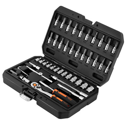 Sada nástrčných hlavic, chrom-vanadiová ocel, kufřík, Neo Tools