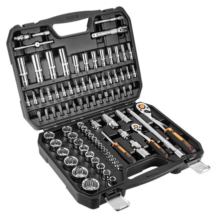 Sada nástrčných hlavic, 10-060, chrom-vanadiová ocel, kufřík, Neo Tools