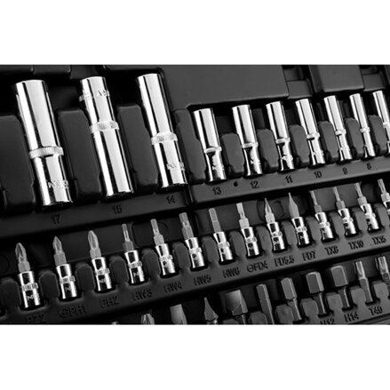 Sada nástrčných hlavic, 10-060, chrom-vanadiová ocel, kufřík, Neo Tools