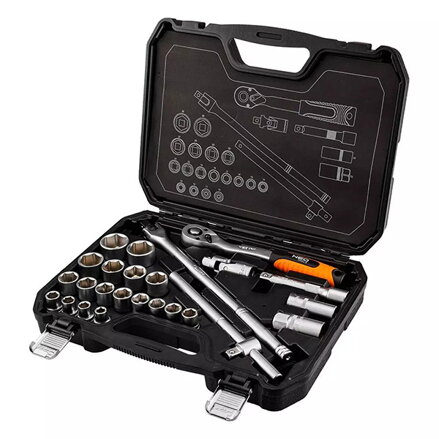 Sada nástrčných klíčů, 10-205, 25, velikost 1/2, kufřík, NEO TOOLS