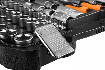 Sada nářadí, 10-211, 110 ks, velikost 1/4 a 1/2, kufřík, NEO TOOLS