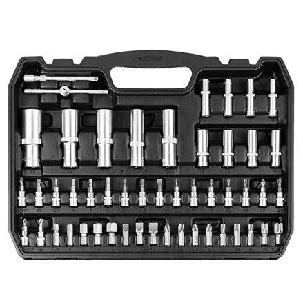 Sada nástrčných klíčů, 10-212, 108 ks, velikost 1/4 a 1/2, kufřík,, NEO TOOLS