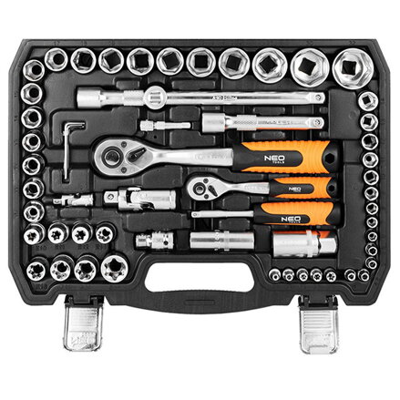 Sada nástrčných klíčů, 10-212, 108 ks, velikost 1/4 a 1/2, kufřík,, NEO TOOLS