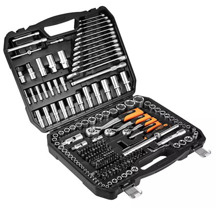 Sada nástrčných klíčů, 10-216, 216 ks, velikost 1/2, 1/4, 3/8, kufřík, NEO TOOLS