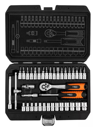 Sada nástrčných klíčů, 10-232, 38 ks, velikost 1/4, kufřík,, NEO TOOLS