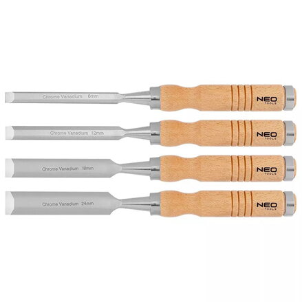 Dláta 37-800, sada, 6, 12, 18, 24 mm, 4 ks, NEO TOOLS