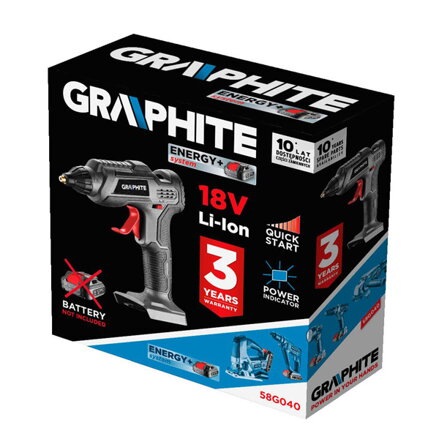Tavící pistole Graphite ENERGY+ 58G040, 200W, černá, Maximální teplota 210c