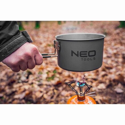 Sada nádobí 3v1 šedá, 3ks, hliník, hrnec, pánev, rychlovarná konvice, Neo Tools