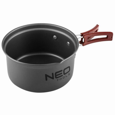 Sada nádobí 7v1 Turistická, šedá, 7ks, hliník, hrnec, pánev, 2x talíř, naběračka, stěrka, houba, Neo Tools