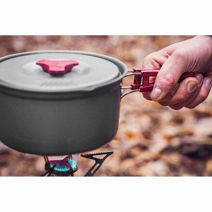 Sada nádobí 7v1 Turistická, šedá, 7ks, hliník, hrnec, pánev, 2x talíř, naběračka, stěrka, houba, Neo Tools