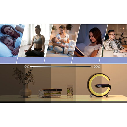 Smart světlo G-Light INSPIRE, bílá, USB-C, bezdrátové nabíjení, Powerton