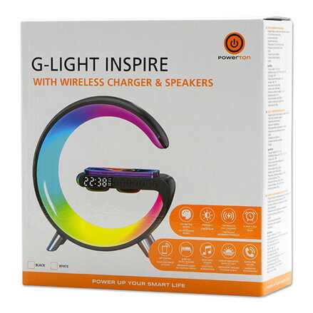 Smart světlo G-Light INSPIRE, bílá, USB-C, bezdrátové nabíjení, Powerton