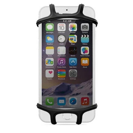 Držák mobilu Bone Bike Tie X, na kolo, nastavitelná velikost, černý, 4-6", silikon, k připevnění na řídítka, černá