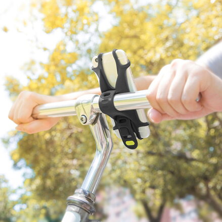 Držák mobilu Bone Bike Tie X, na kolo, nastavitelná velikost, černý, 4-6", silikon, k připevnění na řídítka, černá