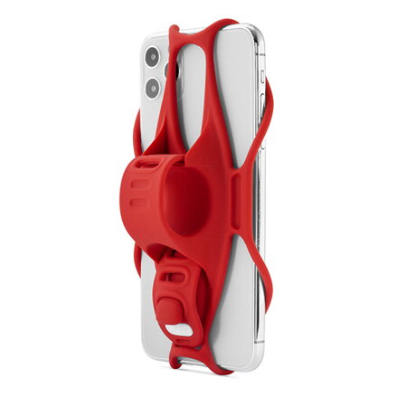Držák mobilu Bone Bike Tie 3, na kolo, nastavitelná velikost, červený, 5.8-7.2", silikon, k připevnění na řídítka, červená