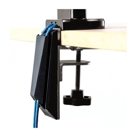 Polohovatelný držák pro 2 monitory Platinum, 9 kg, svorka nebo průvlak, 27", 75x75/100x100, černý