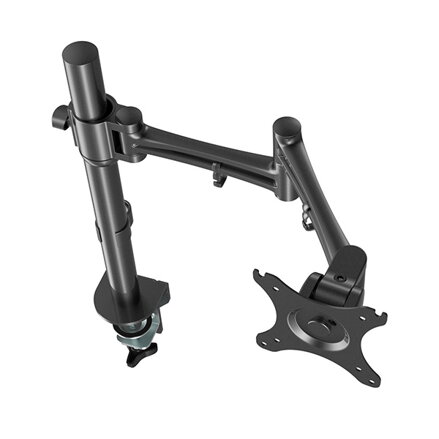 Polohovatelný držák pro monitor, 10KG, svorka, 17"-30", otočný, černý