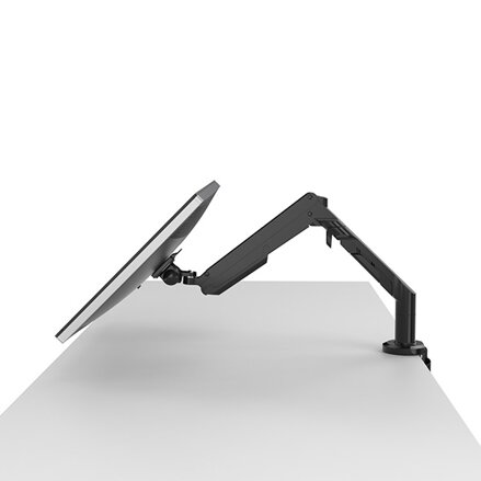 Polohovatelný držák pro monitor, 3-12KG, svorka a průchodka stolu, 17"-36", 75x75/100x100, černý