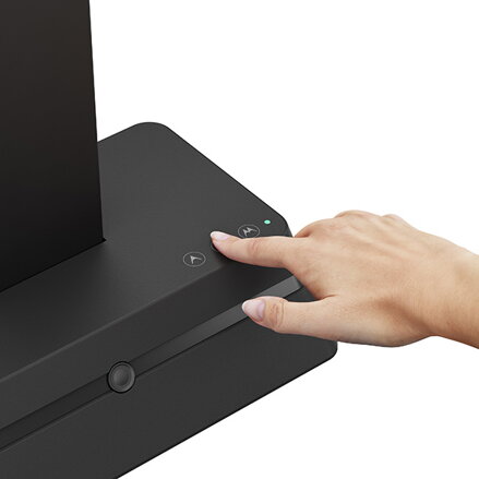 Powerton ERGO LEVION Držák monitoru s automaticky nastavitelnou výškou, černá, 10KG, svorka, 17"-32", bezdrátová nabíječka